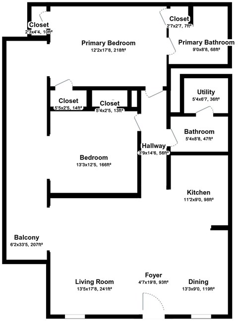 2 Bedroom Floor Plan at Posada West, Novato